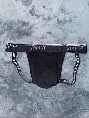 2xist Black Men's Jockstrap with White Trim